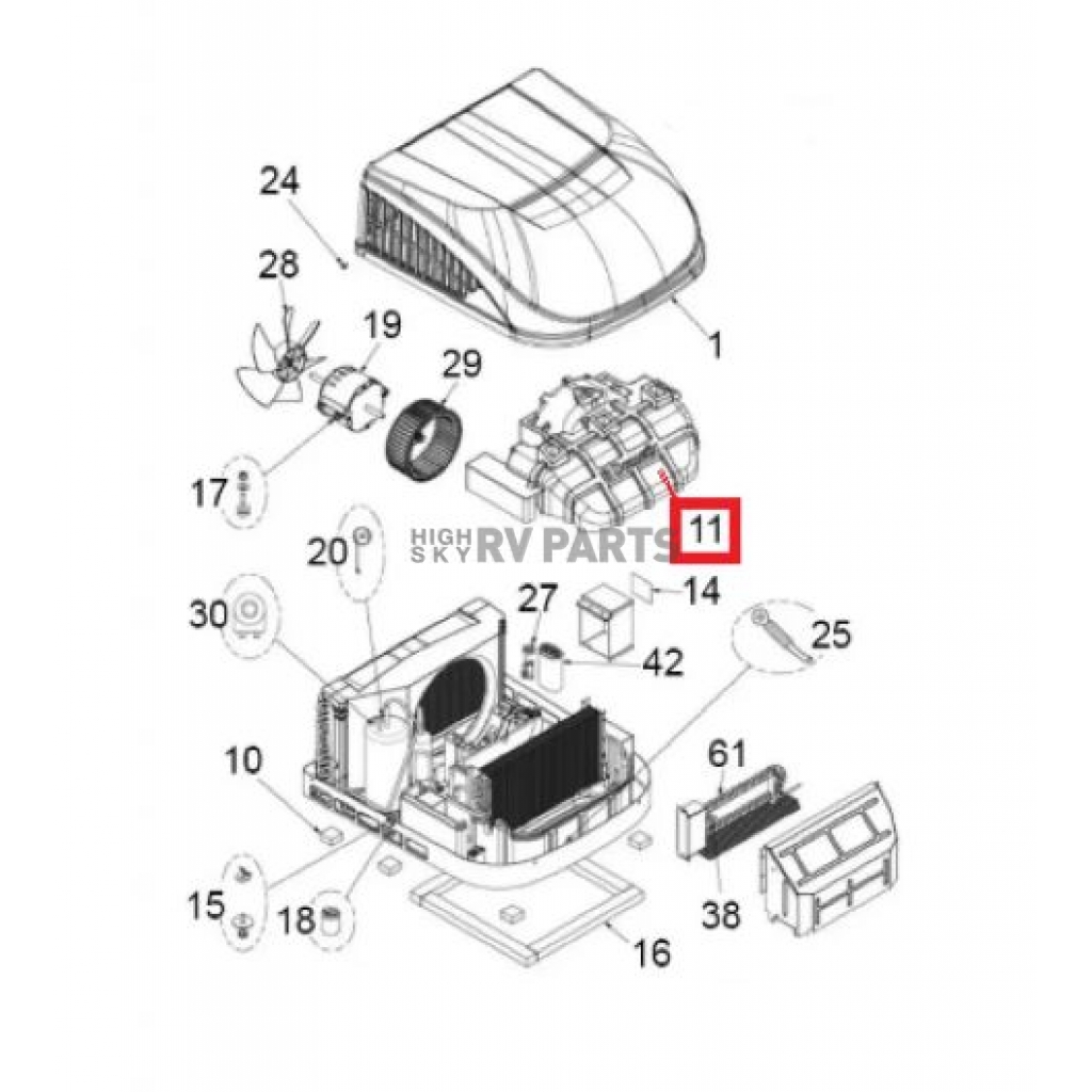 Dometic Air Conditioner Evaporator Cover 4471010005